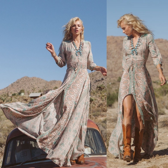 spell green maxi dress Elysian Strappy Maxi Dress In Multicolor